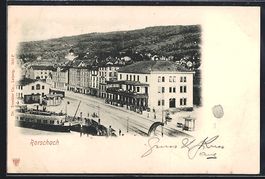 Rorschach, Strassenpartie mit Geschäfte