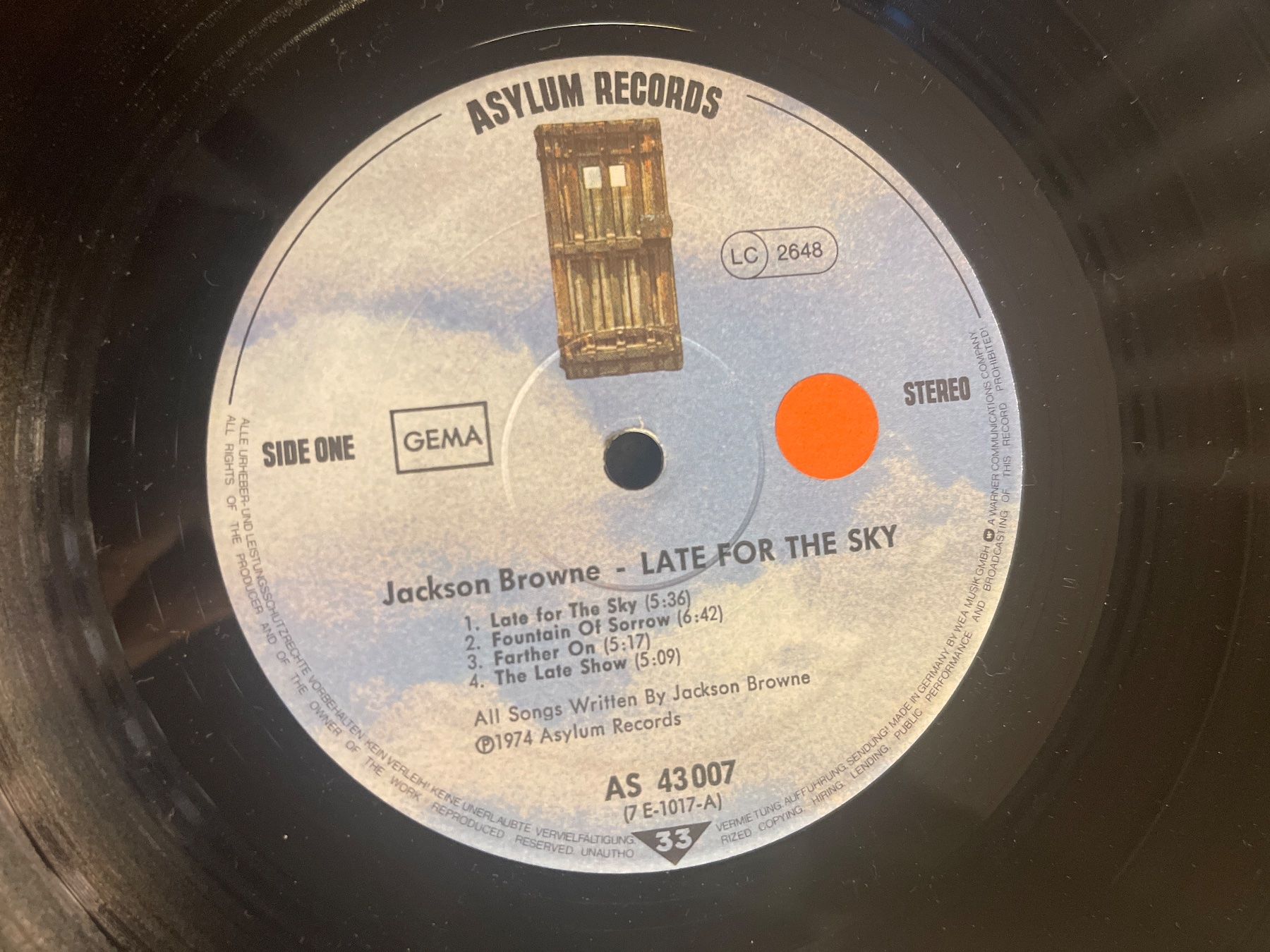 Dischi in vinile: A310/Jackson Browne / "Late for the Sky" – Usato da Frutigen venduto da Philippe_jsp 2