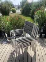 4 Stühle Aluminium Kunststoff mit Armlehnen