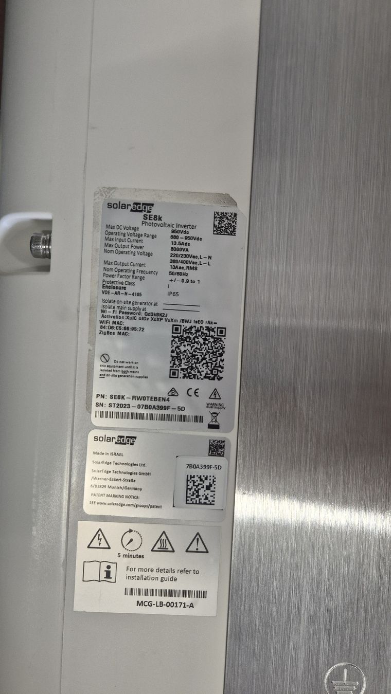 SolarEdge Wechselrichter: SolarEdge SE8K – Gebraucht aus Häggenschwil von _170_ 1