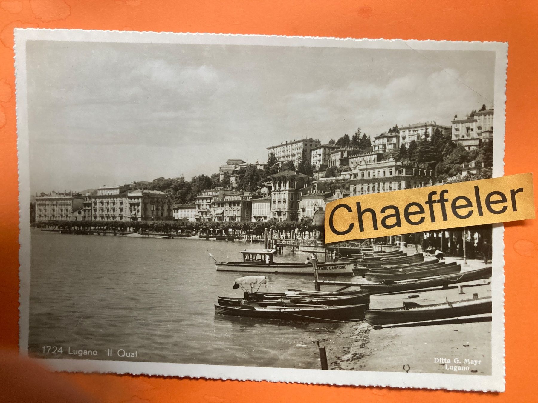 Ansichtskarten: 1955  1724 Lugano. II Quai – Gebraucht aus Zürich von Chaeffeler