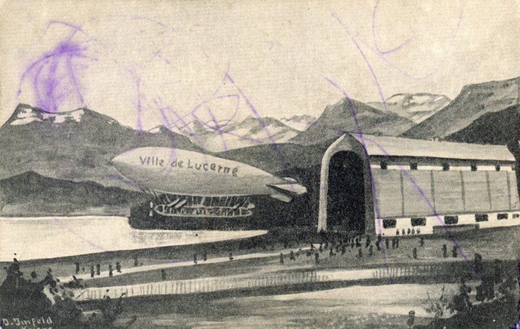 Cartoline postali: Luzern   LU  -    Zeppelin " Ville de Lucerne " beim Start – Usato da Brig venduto da Valcards54