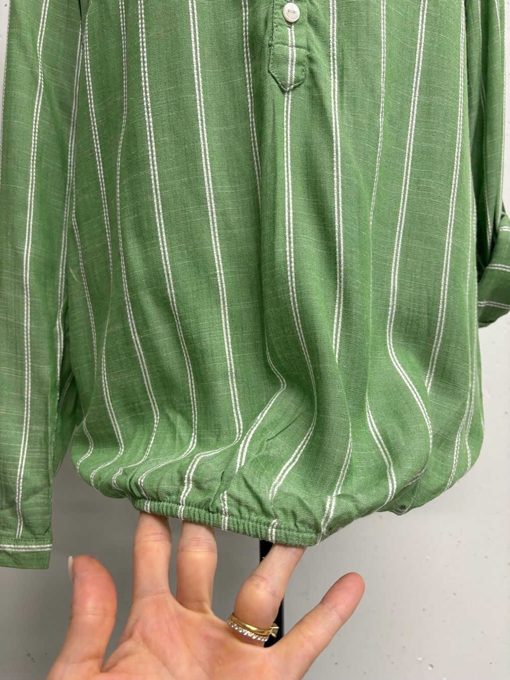 Tom Tailor Camicette: Tom Tailor Bluse Gr. 34 grün weiss gestreift – Nuovo (secondo la descrizione) da Regensdorf venduto da secondchancefashion 3