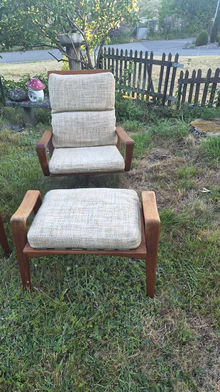 Fauteuils: Teak  Drehsessel Stuhl BeinAblage – D'occasion à Kölliken par Upcycling-by-Mc-TAM 2