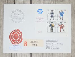 CL09 Enveloppe + Timbre Suisse 1974