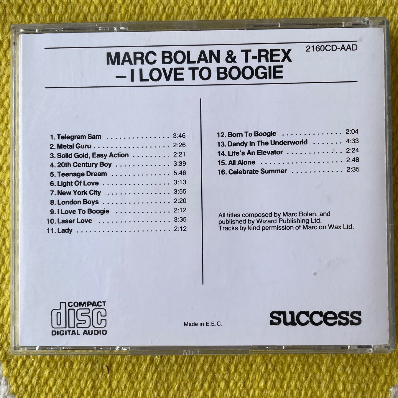 CD: MARC BOLAN&T-REX-LOVE BOOGIE – Usato da Rorschacherberg venduto da CD-Roli 1
