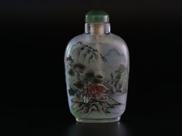 CHINA-SNUFF BOTTLE, Hinterglasmalerei
