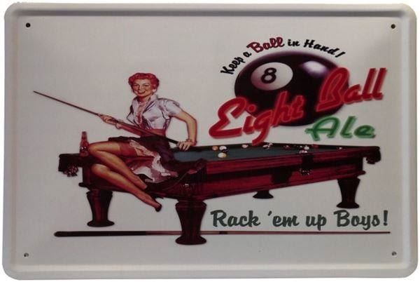 Schilder: Blechschild-BILLIARD PIN UP GIRL – Neu und originalverpackt aus Rupperswil von big-one-sale