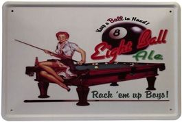 Blechschild-BILLIARD PIN UP GIRL