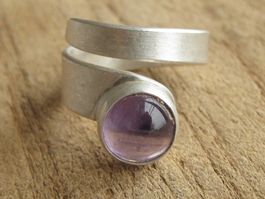 Designer Amethyst Ring Silber 999 + MP Gr. 59 / 7.44 g