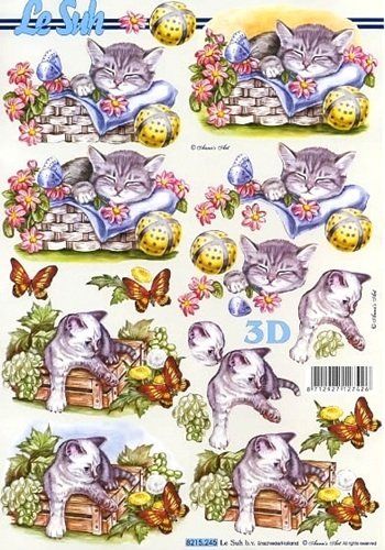 Kit bricolage: 3D Schnittbogen Kätzchen – Nuovo (secondo la descrizione) da Schlatt TG venduto da glueckwunschkarte.22