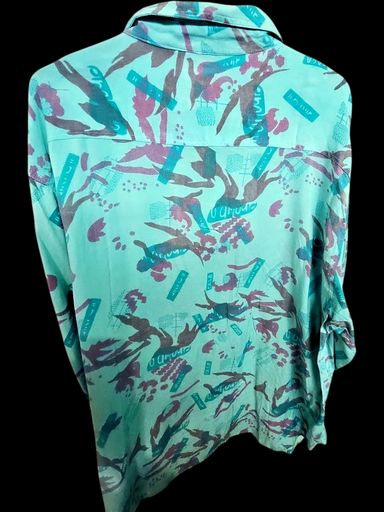 Camicie: Southwest Castle Türkis Abstraktes Muster Button-Down Hemd – Usato da Zug venduto da vinokilo 3
