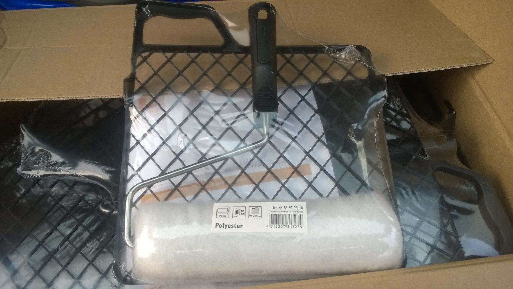 Tutti gli attrezzi: FARBROLLER 210 mm  mit ABSTREIFGITTER – Nuovo e nell'imballaggio originale da OBERSTETTEN venduto da simba0810