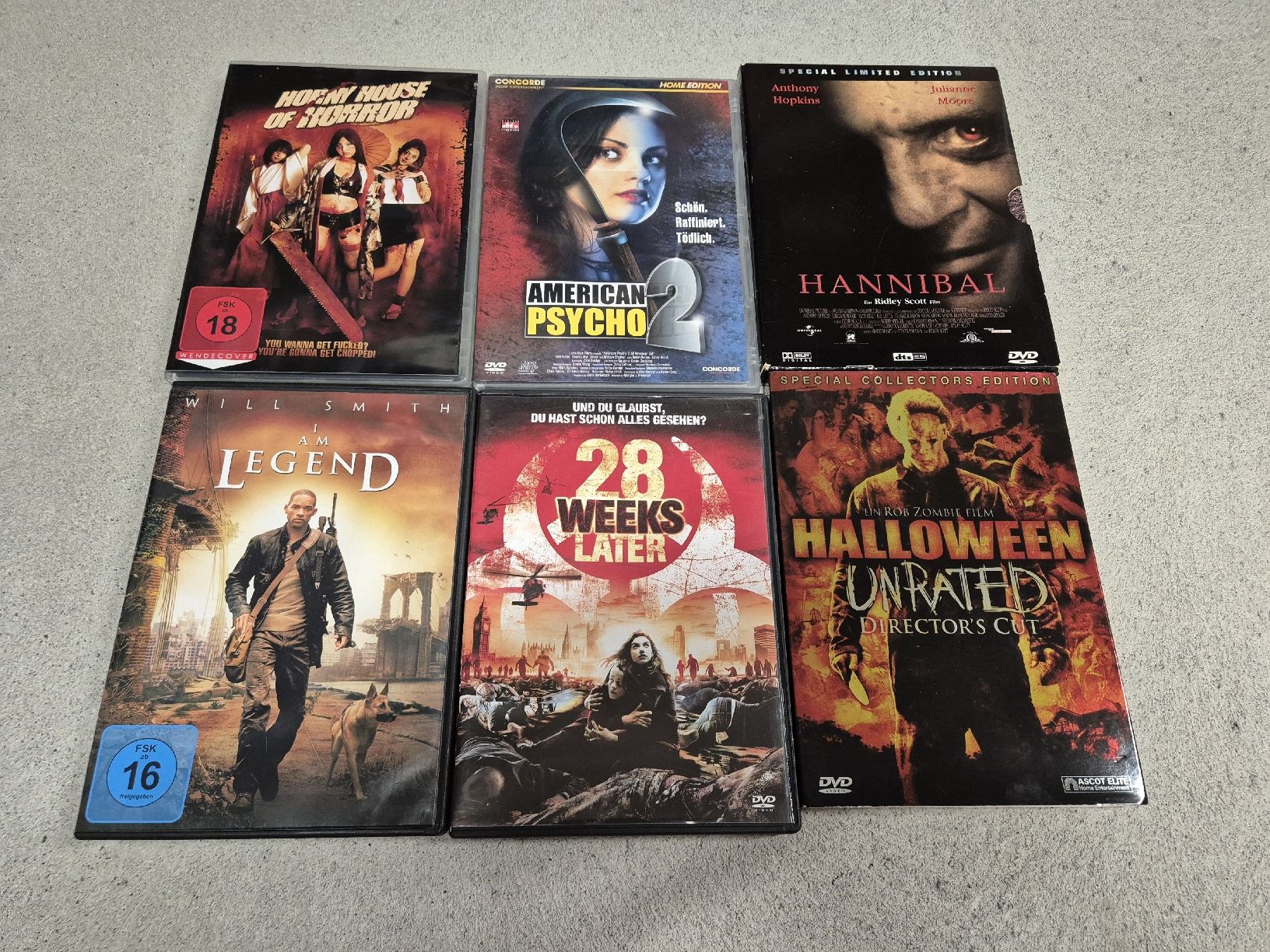 Tutti i DVDs: 6 Horror DVDs - Halloween, Hannibal uvm. – Usato da Känerkinden venduto da melbaumg