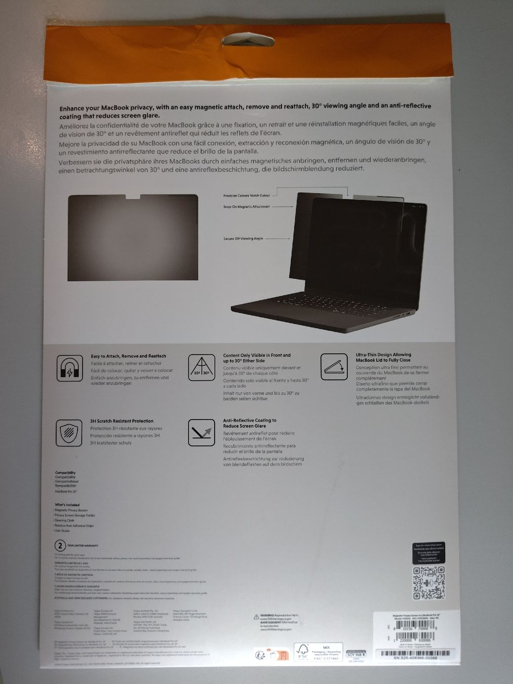 Apple Covers & Borse: MacBook Pro 16" Privacy Filter - Magnetisch Top! Neu! – Nuovo (secondo la descrizione) da Rossrüti venduto da pas_d9jv 1