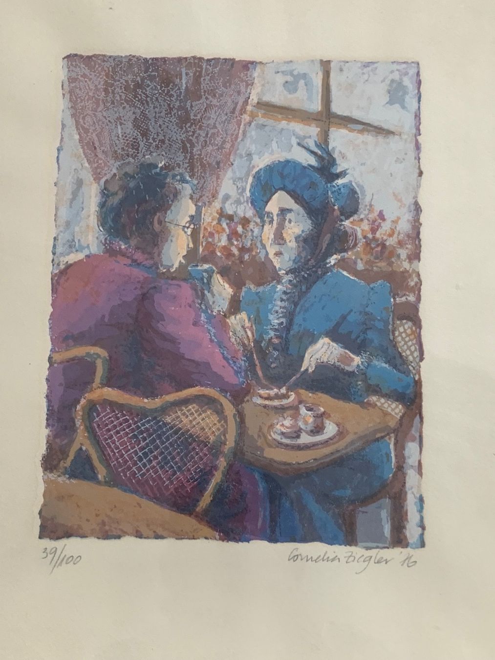 Grafica & Litografie: Kunst Teatime Bild CORNELIA ZIEGLER – Usato da Basel venduto da fasnachtsoutlet1965 1