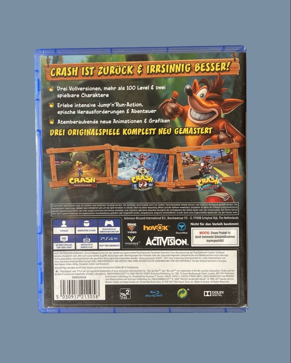 Giochi: Crash Bandicoot N. Sane Trilogy PS4 – Usato da Leuk Stadt venduto da nat_7826 1