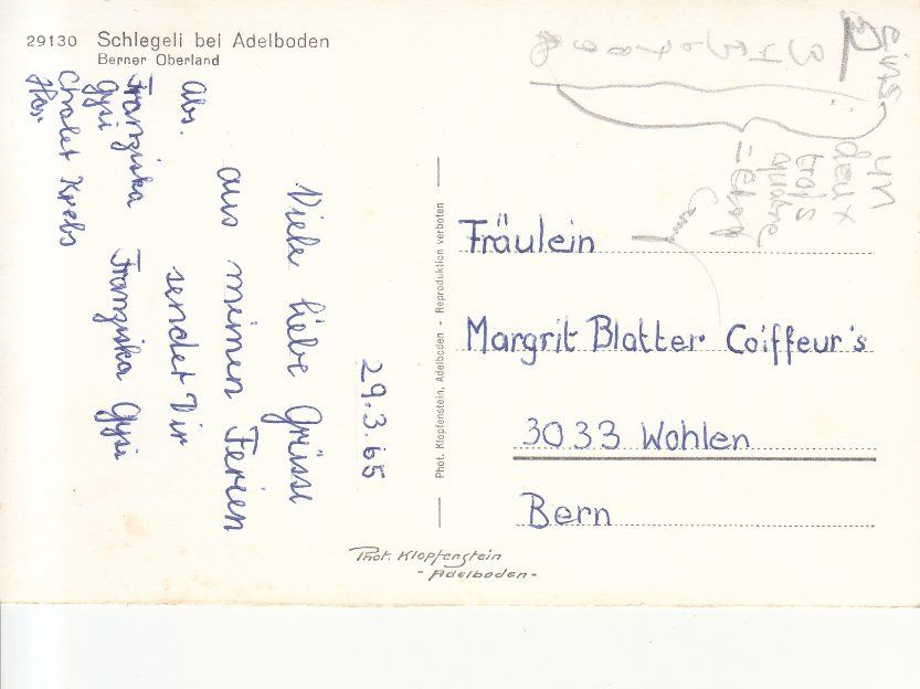 Cartoline postali: Schlegeli 1965 – Usato da Bürglen TG venduto da StampGraf 1