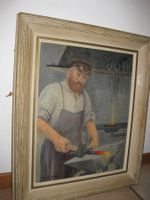 Ancien tableau Le Forgeron signé Annichini