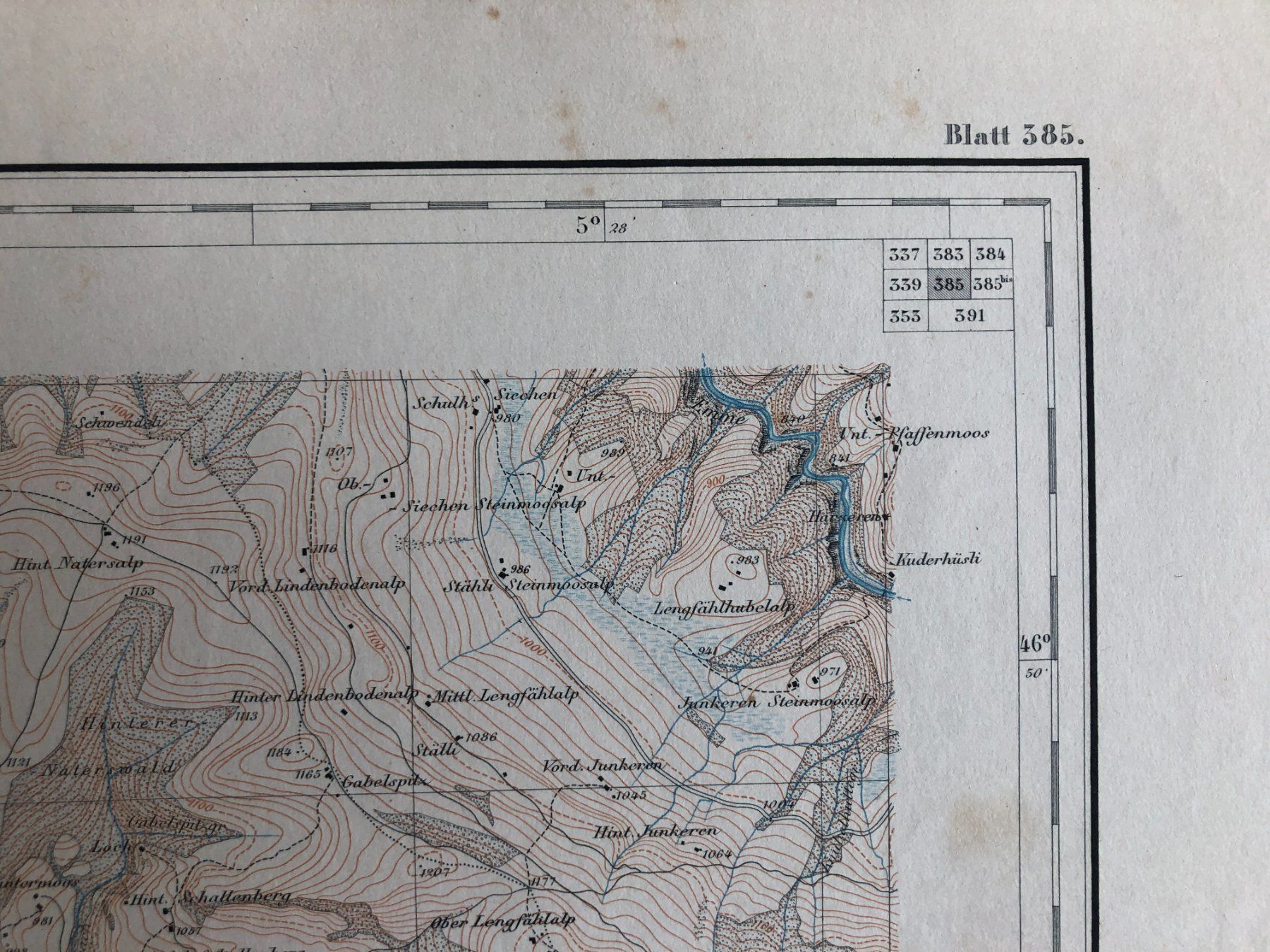 Landkarten & Atlanten: Siegfriedatlas Bl. 385: Schwarzenegg 1886 – Gebraucht aus Zürich von allp 3