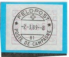 FELDPOST 07.03.89 POSTE DE CAMPAGNE auf ATM (FRAMA) [SS8902]
