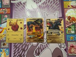 3 mal Pokémon Karten aus Metall