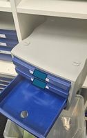 2 x Plastik-Schubladenbox / Schubladenelement (blau/grau)