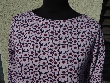 Marimekko Shirt langarm Gr L 40 Unikko Blumen lila