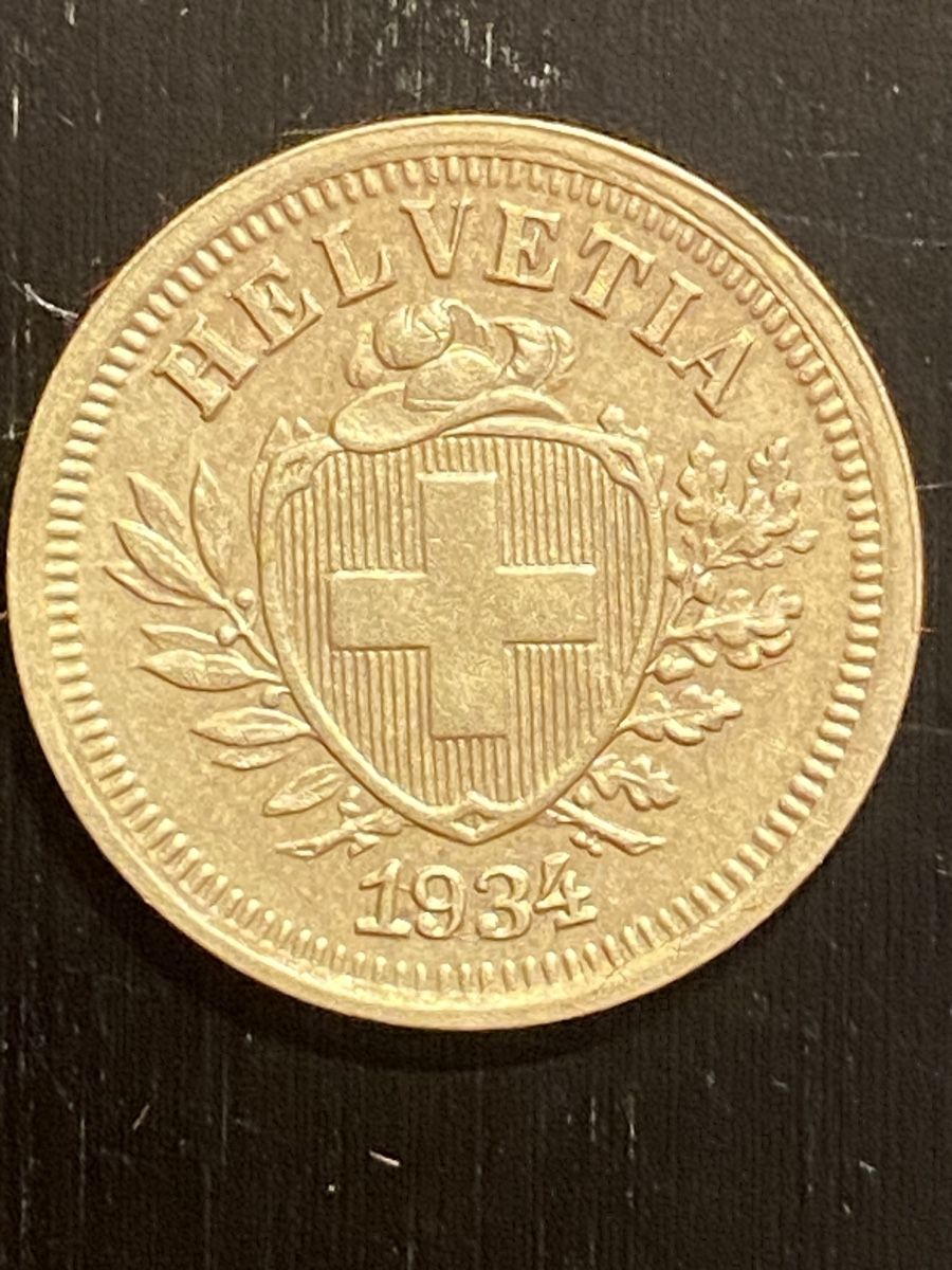 Tutti le monete: Superbe 1 centime 1934 Bronze  – Usato da Corsier-sur-Vevey venduto da Ginoarturo 1