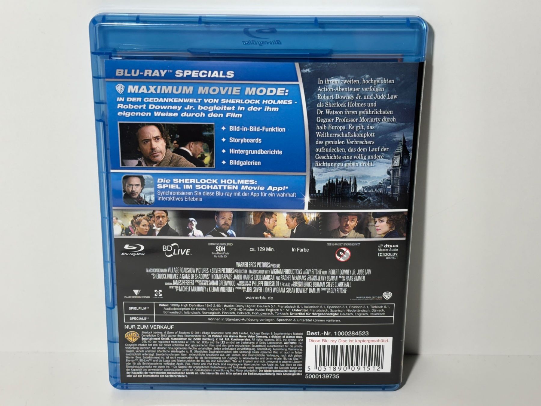 Tutti i DVDs: Sherlock Holmes 2 - Spiel im Schatten Blu Ray – Usato da Wilderswil venduto da Mr.Fury 1