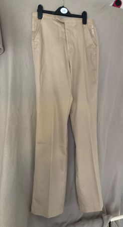 Vintage Anzugshose 100% Baumwolle high rise beige Gr. S