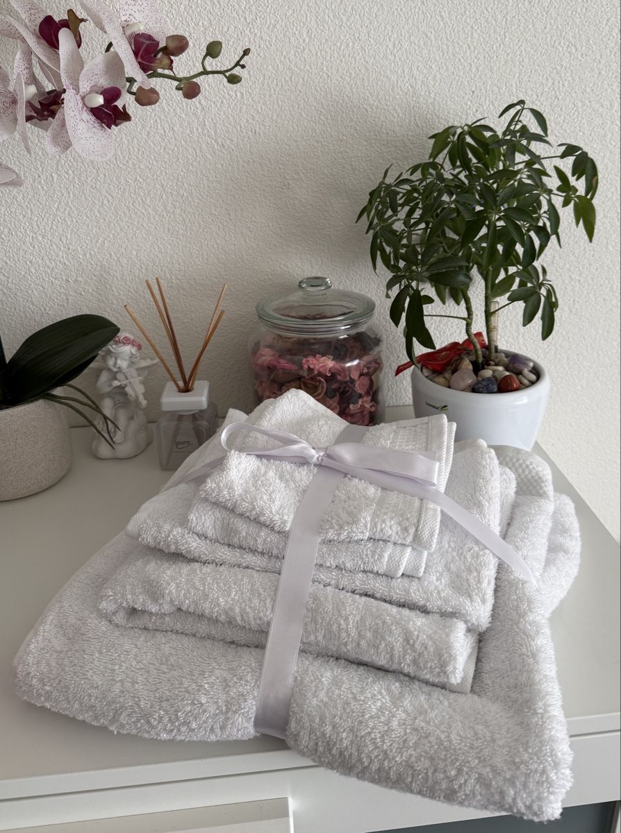 Teli da bagno: Frottierwäsche, 5-teilig, weiss – Nuovo e nell'imballaggio originale da Lütisburg venduto da am-07