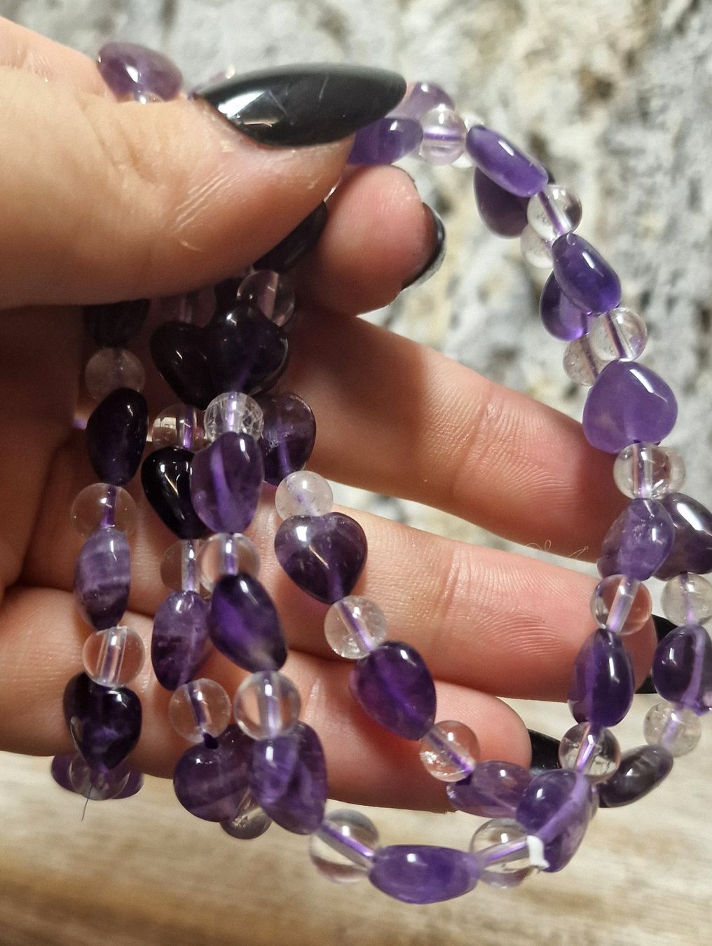 Minerali & Pietre curative: Amethyst Herzarmband – Nuovo (secondo la descrizione) da Matzingen venduto da Shay_Crystalz 1
