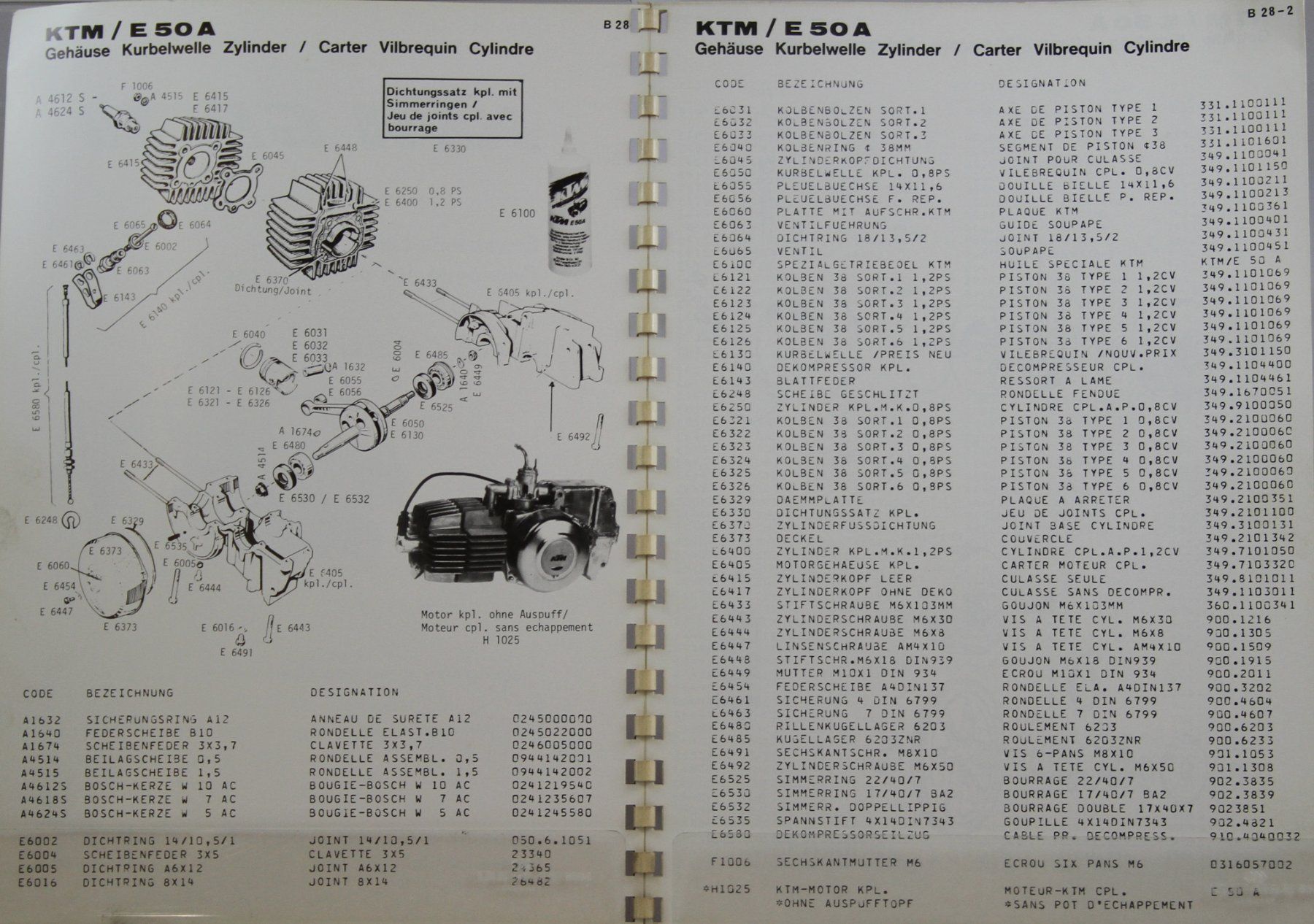 KTM Documenti: ORIGINAL ERSATZTEILKATALOG | KTM GP30 / E50A | AB 03.1985 – Usato da Unterägeri venduto da GIGOLOLIT 1