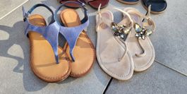 2 Paar Sommersandalen Gr. 38, Leder