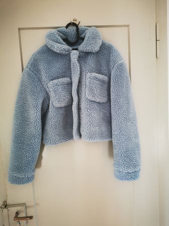 Tally Weijl Jacke, Grösse M, hellblau, Winter Teddy Jacke