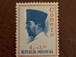 Historische Briefmarke Indonesien Conefo
