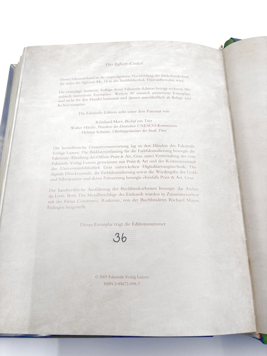 Bücher: Faksimile: Der Egbert-Codex · Codex Egberti – Neu (gemäss Beschreibung) aus Hombrechtikon von Bruenel 8