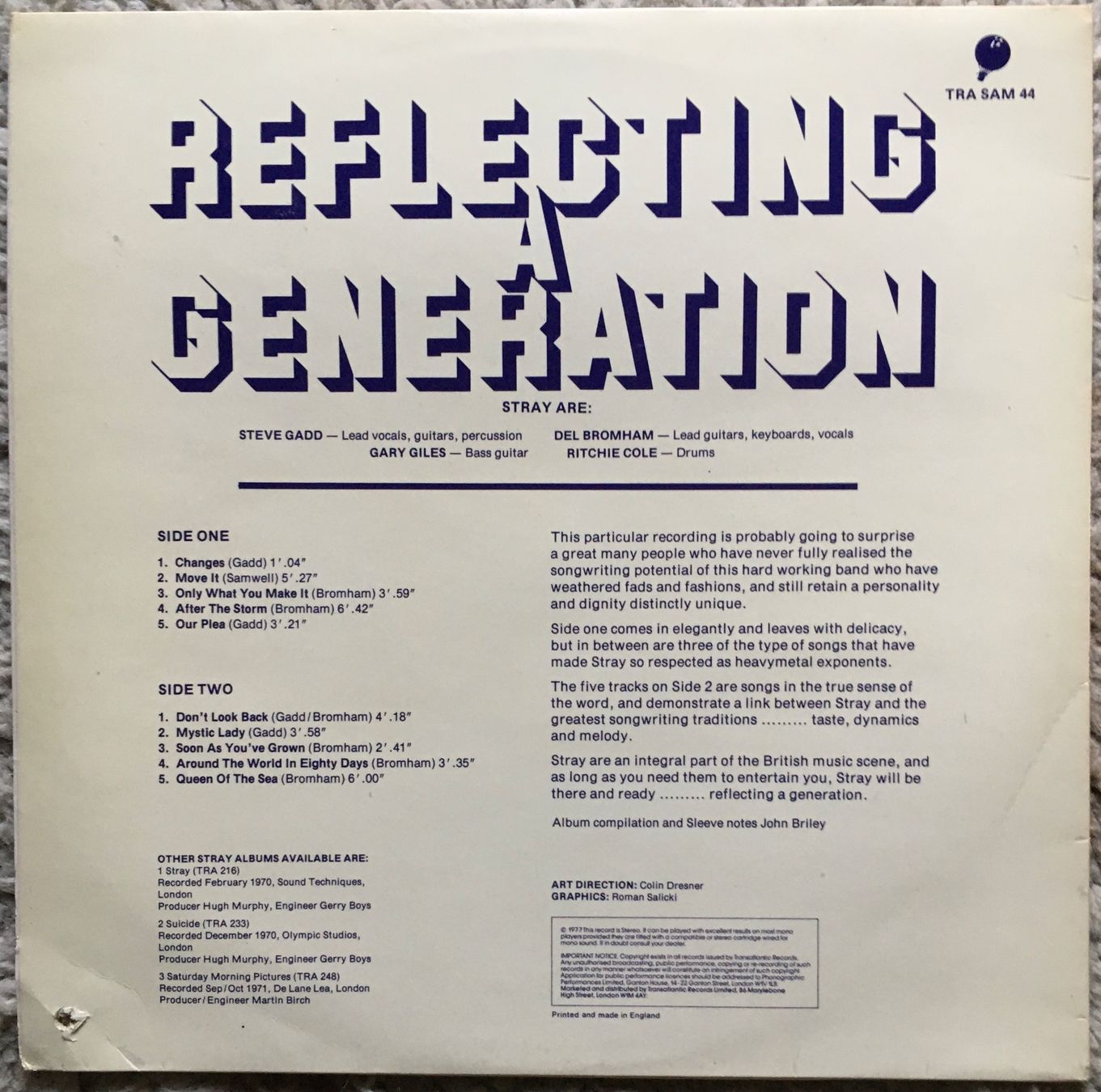 Dischi in vinile: Stray - Reflecting A Generation LP 1977 – Usato da Forch venduto da xtcpiemont 1