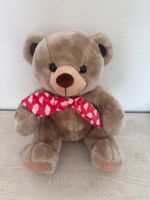Kuscheliger Teddybär mit roter Schleife, Neu, Kuscheltier