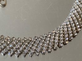 Collier Strass Argenté Bijou de soirée Neuf