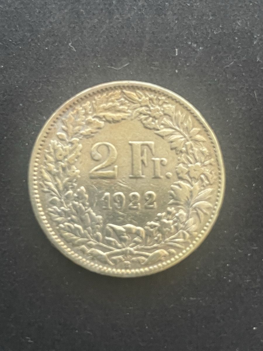 Tutti le monete: 2.- Silber CH Jahr 1922 – Usato da Meierskappel venduto da Hala03
