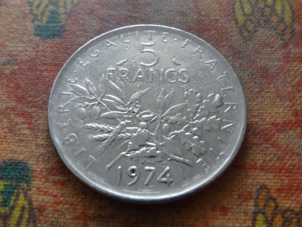Tutti le monete: FRANCE  5 Francs  1974 – Usato da Romanel-sur-Lausanne venduto da Swift13