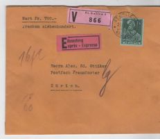 Wertbrief mit 4 Siegel 1946 St. Gallen - Zürich  (A