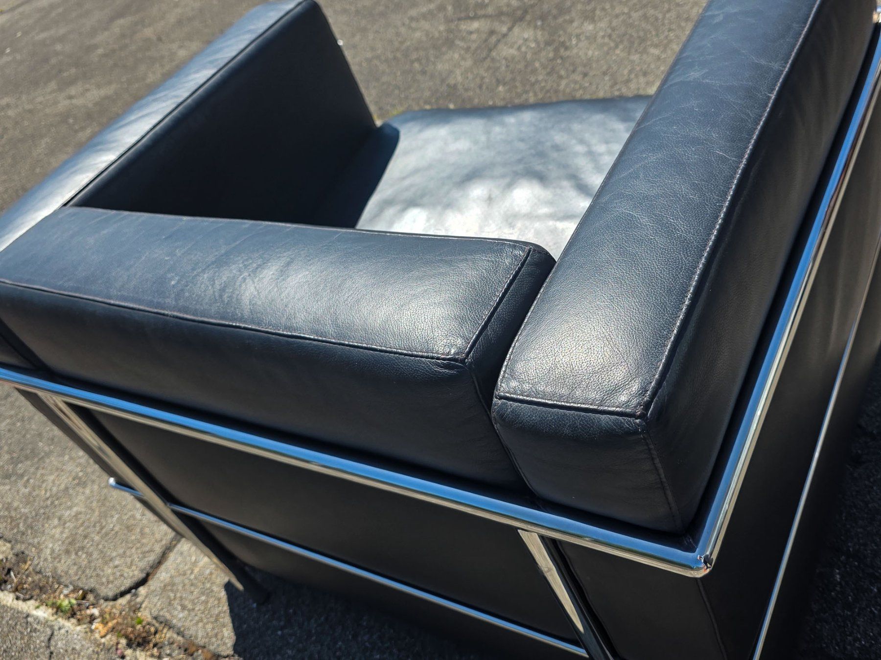 Sessel: Designsessel kubisch - Leder, Chromstahl - Ref. 05/64 – Gebraucht aus Au ZH von BrockiAu 5