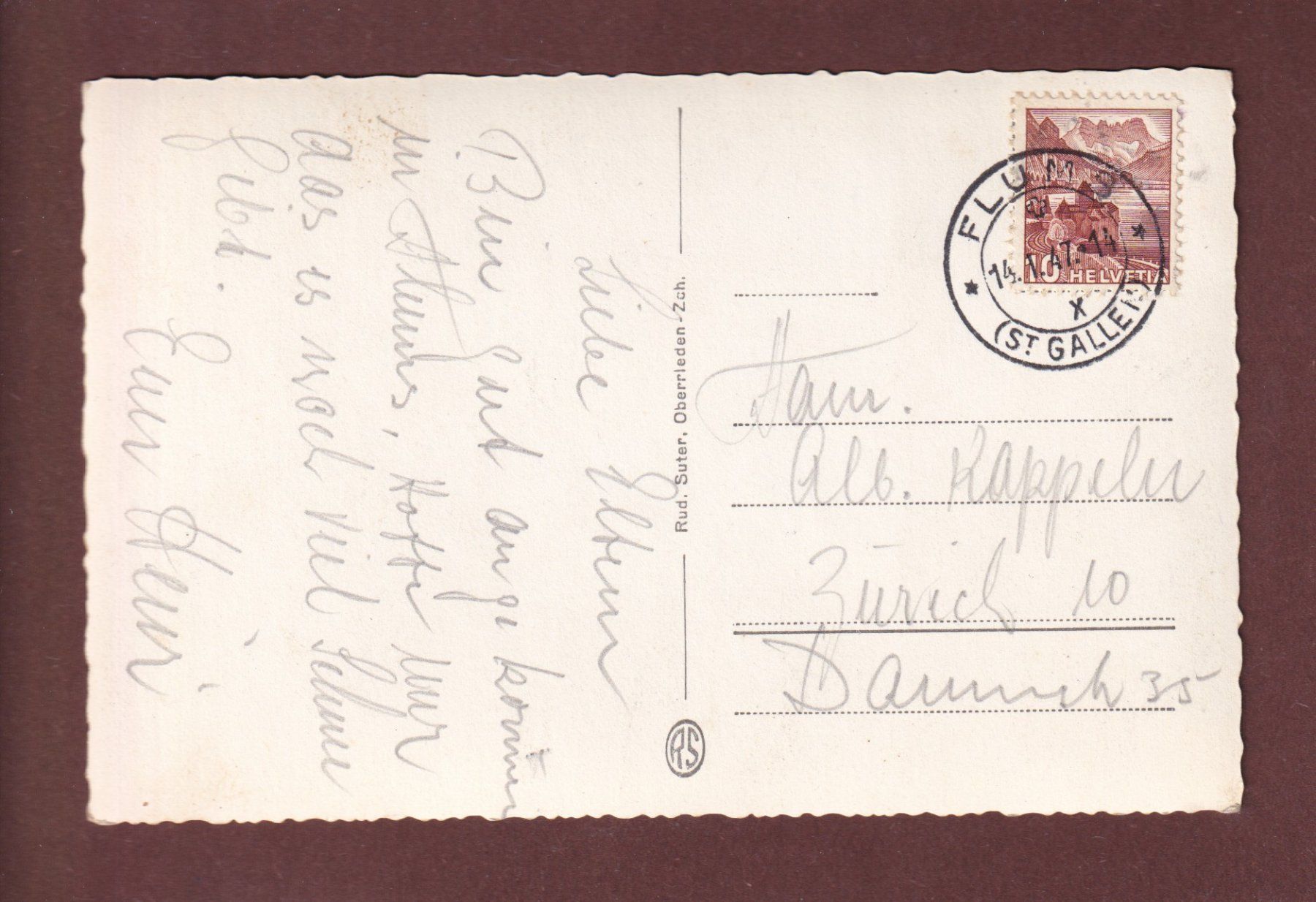 Ansichtskarten: CHURFIRSTEN - 1947 – Gebraucht aus Pully von nicecards-shop 1