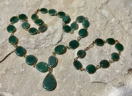 Jade Set - Collier und Bracelet aus den 1970er Jahren