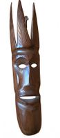 Schlanke Holzmaske mit Kronen-Aufsatz (53 cm)