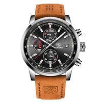 ⌚ Herrenuhr Quarzuhr Braun Schwarz Leder Sportlich NEU