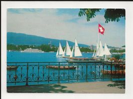 AK 1960 Zürichsee mit Segelbooten Utoquai